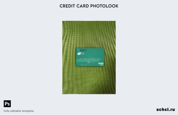 цифровая загрузка Эстония Bigbank Visa дебетовая карта фотообраз переднего шабло